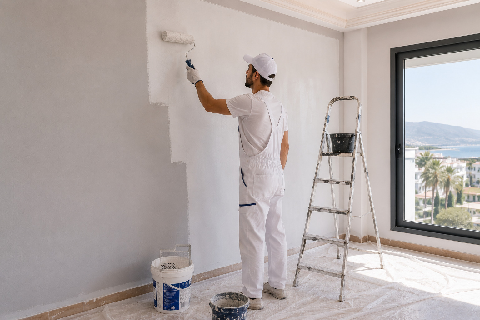 Peintre professionnel réalisant des travaux de peinture à Tanger